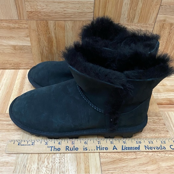KIRKLAND Signature Genuine Sheepskin Black Shearling Short Boots Size 8 - Picture 5 of 11